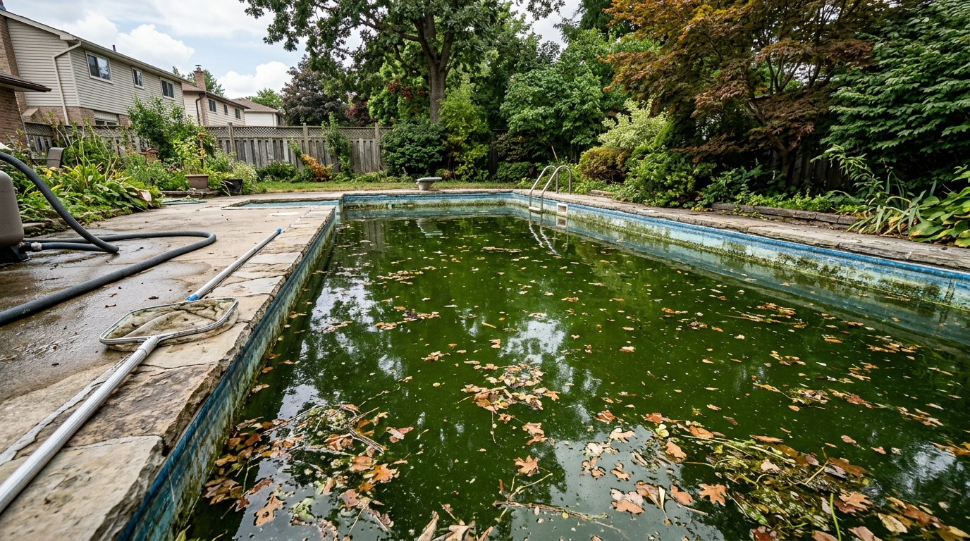 Dirty pool before cleaning